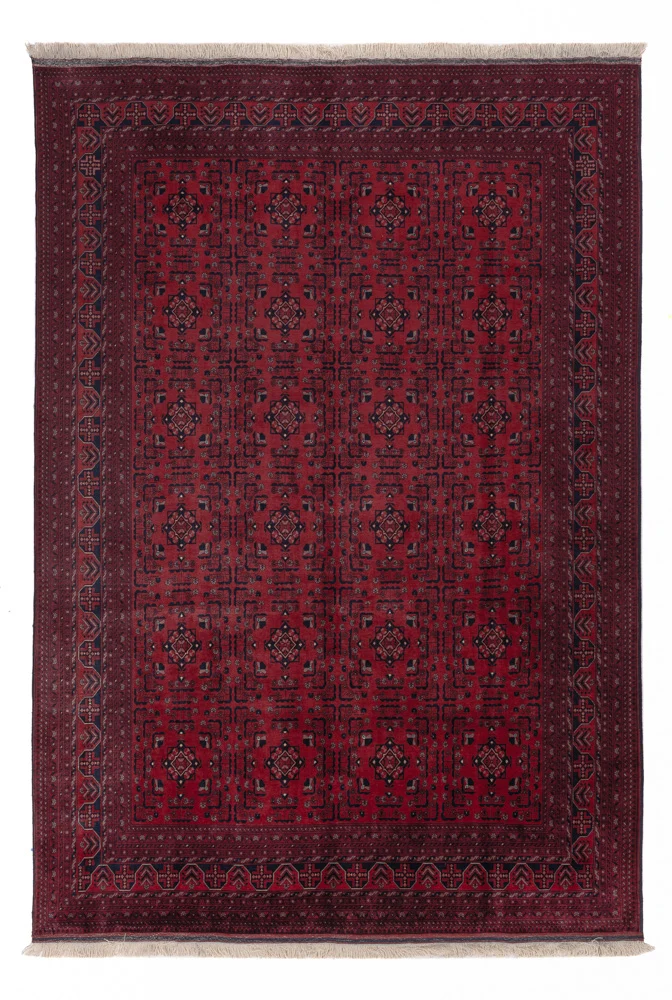 Afghansk teppe - Royal - 293 x 196 cm - mørk rød
