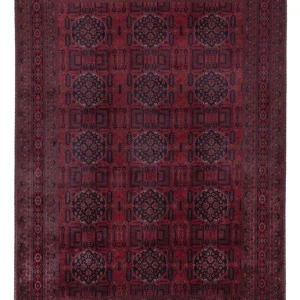 Afghansk teppe - Royal - 296 x 200 cm - mørk rød