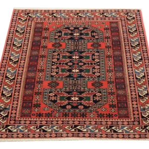 Afghansk teppe square - 153 x 134 cm - rød
