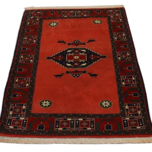 Afghansk teppe square - 202 x 197 cm - rød