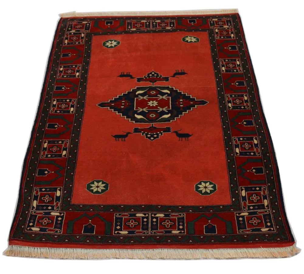 Afghansk teppe square - 202 x 197 cm - rød