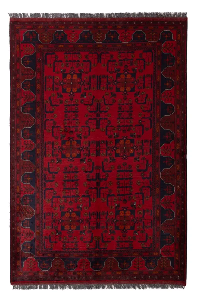 Afghanske tepper - Kunduz - 189 x 129 cm - mørk rød