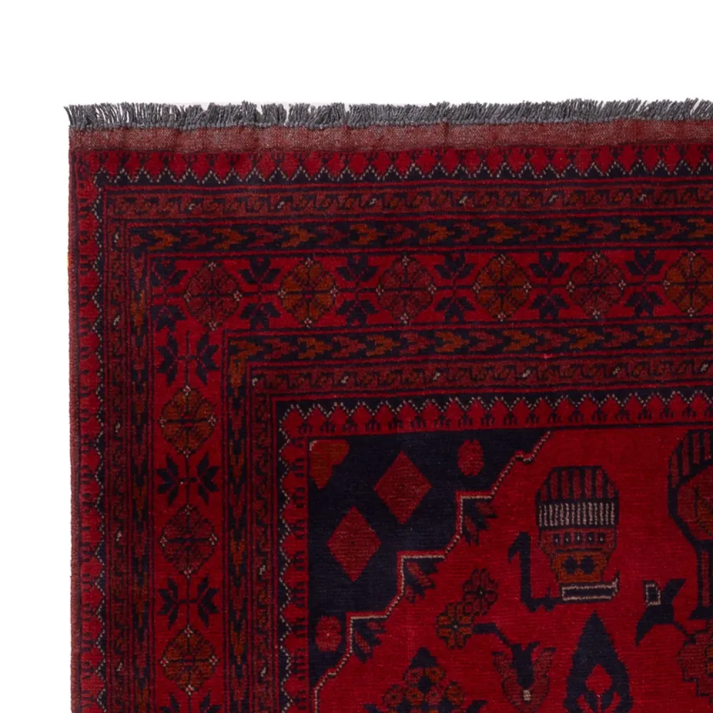 Afghanske tepper - Kunduz - 190 x 121 cm - mørk rød