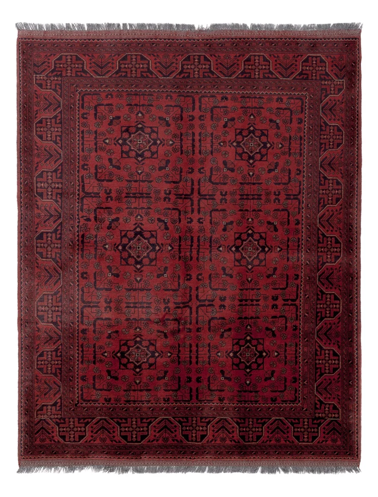Afghanske tepper - Kunduz - 190 x 151 cm - rød