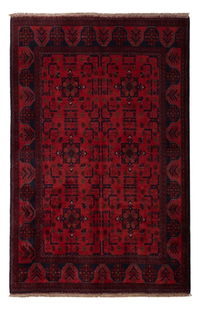 Afghanske tepper - Kunduz - 193 x 127 cm - mørk rød