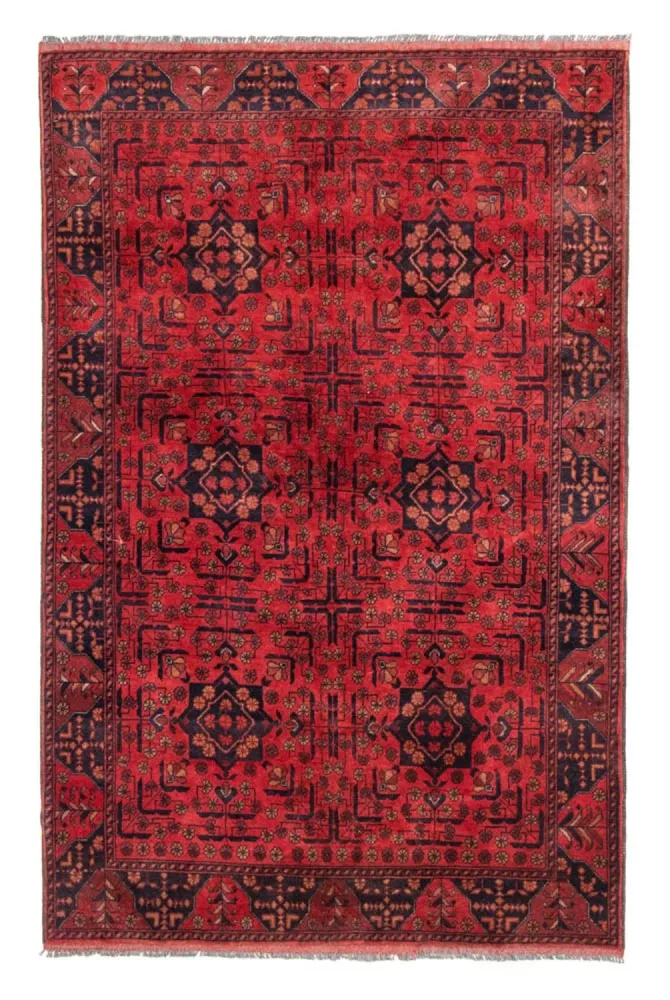 Afghanske tepper - Kunduz - 193 x 129 cm - rød