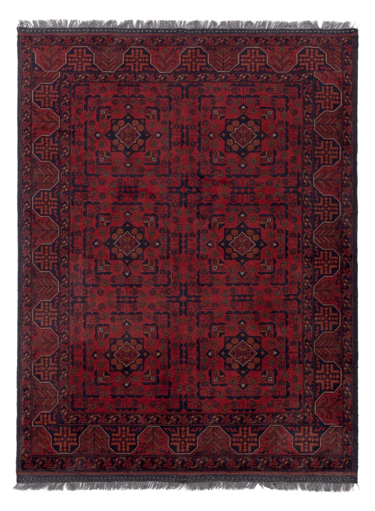 Afghanske tepper - Kunduz - 193 x 149 cm - rød