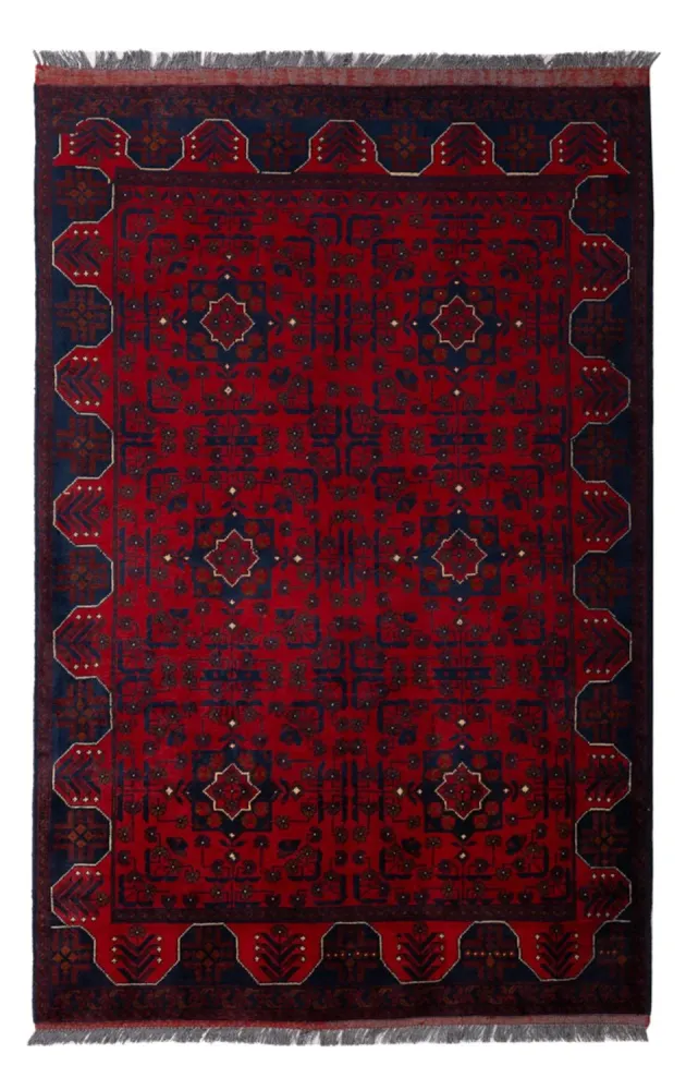 Afghanske tepper - Kunduz - 194 x 126 cm - mørk rød