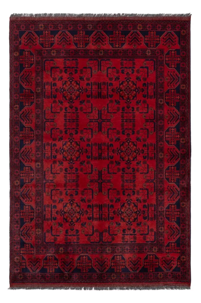 Afghanske tepper - Kunduz - 194 x 133 cm - mørk rød