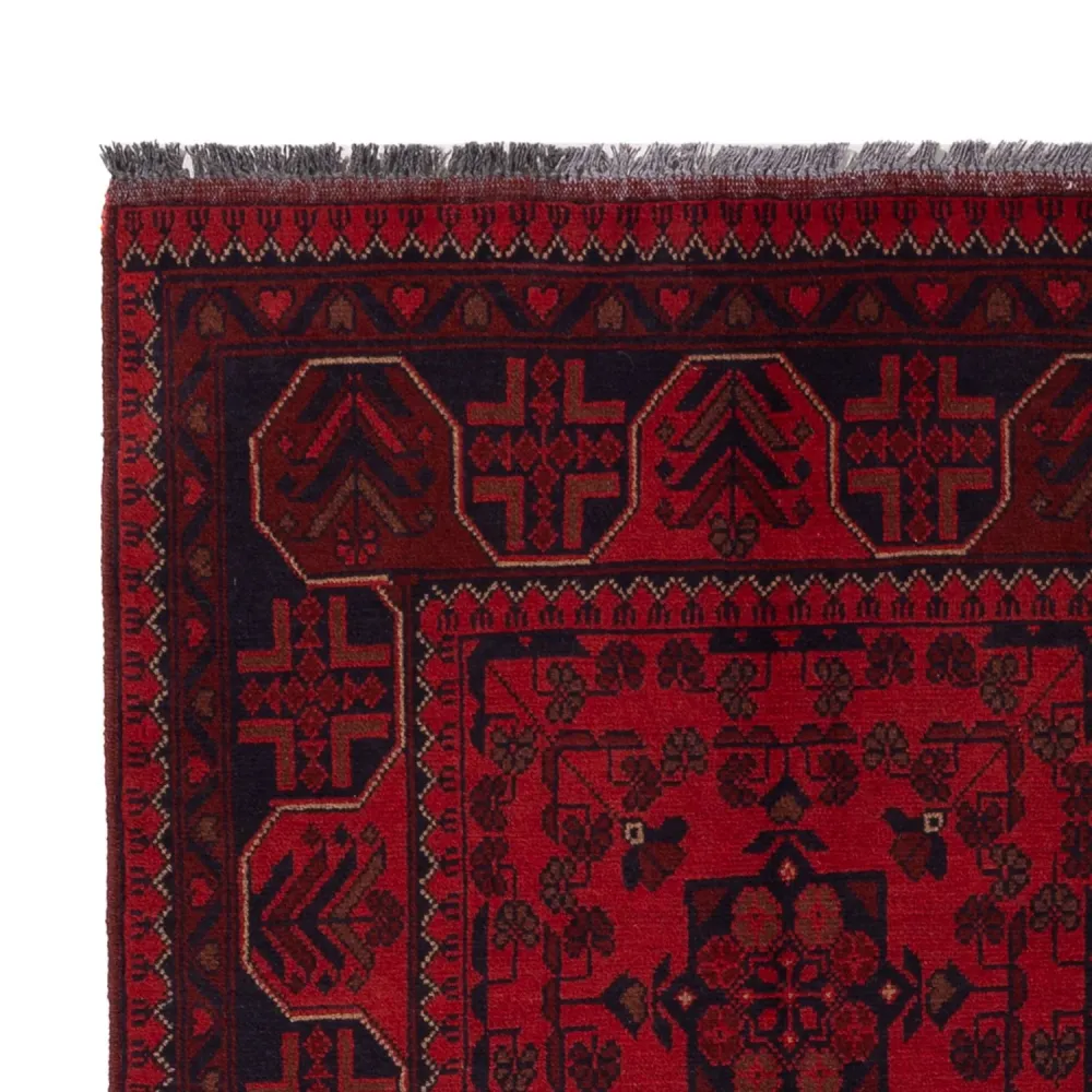 Afghanske tepper - Kunduz - 195 x 128 cm - mørk rød