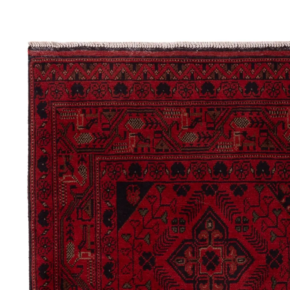 Afghanske tepper - Kunduz - 196 x 124 cm - rød