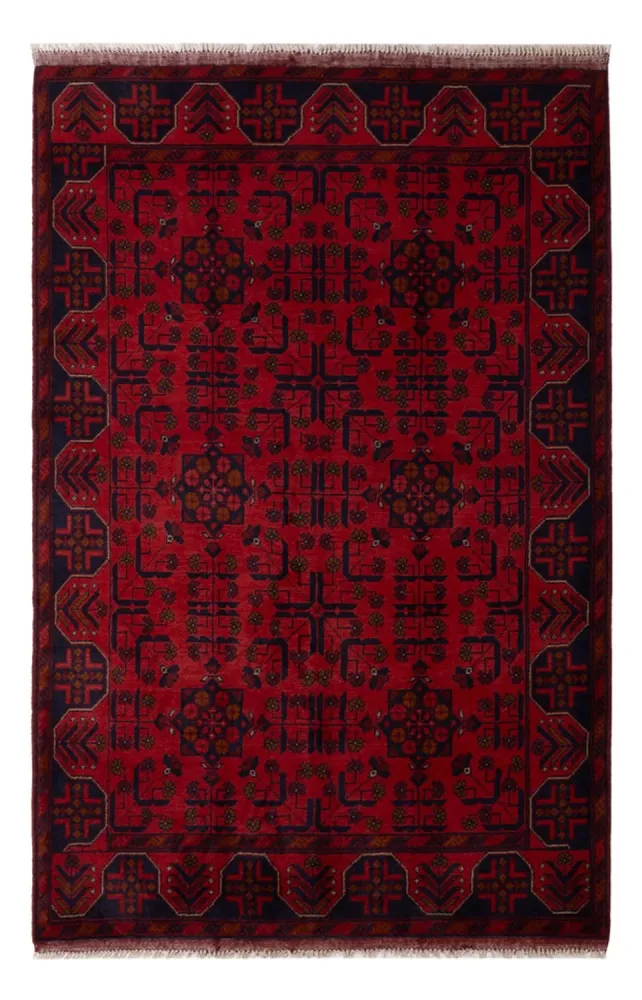 Afghanske tepper - Kunduz - 196 x 130 cm - mørk rød