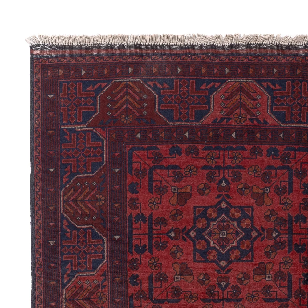 Afghanske tepper - Kunduz - 196 x 149 cm - rød