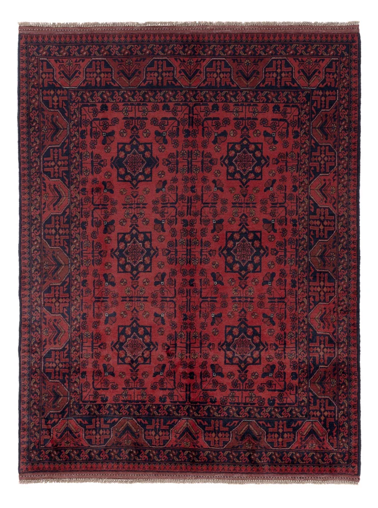 Afghanske tepper - Kunduz - 196 x 151 cm - rød