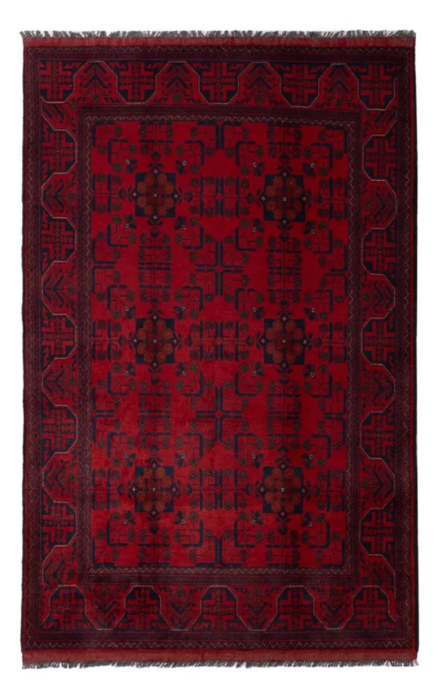 Afghanske tepper - Kunduz - 197 x 125 cm - mørk rød