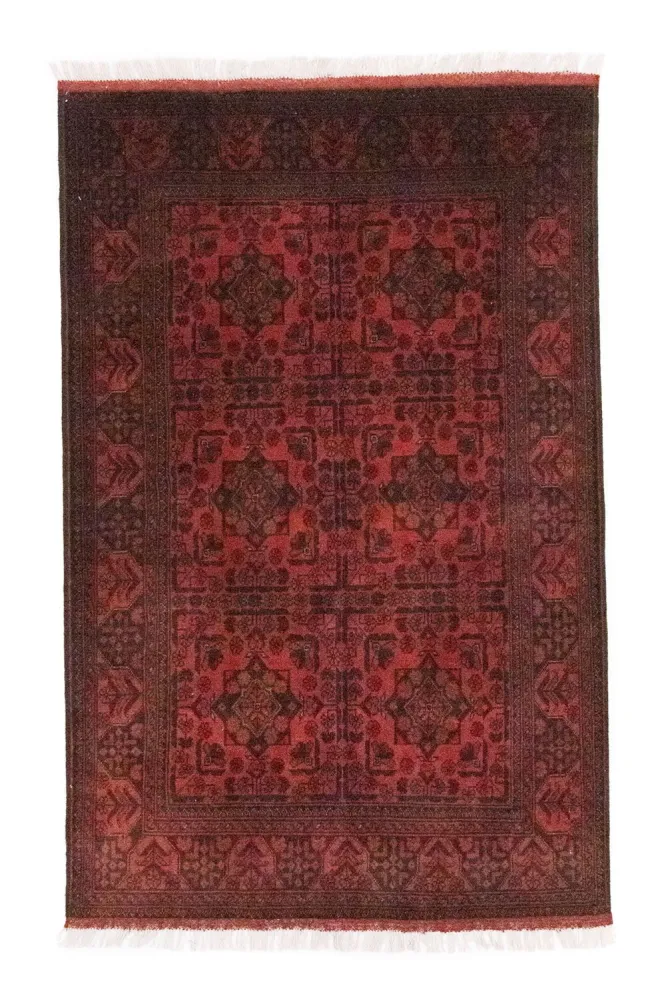 Afghanske tepper - Kunduz - 197 x 126 cm - rød