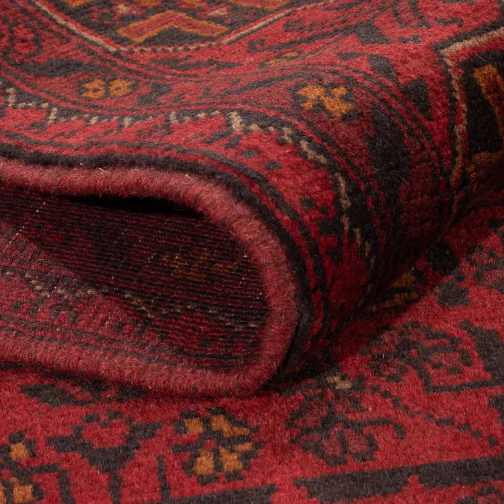 Afghanske tepper - Kunduz - 197 x 127 cm - mørk rød