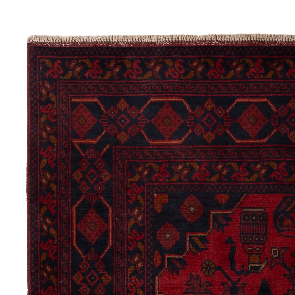Afghanske tepper - Kunduz - 197 x 128 cm - rød