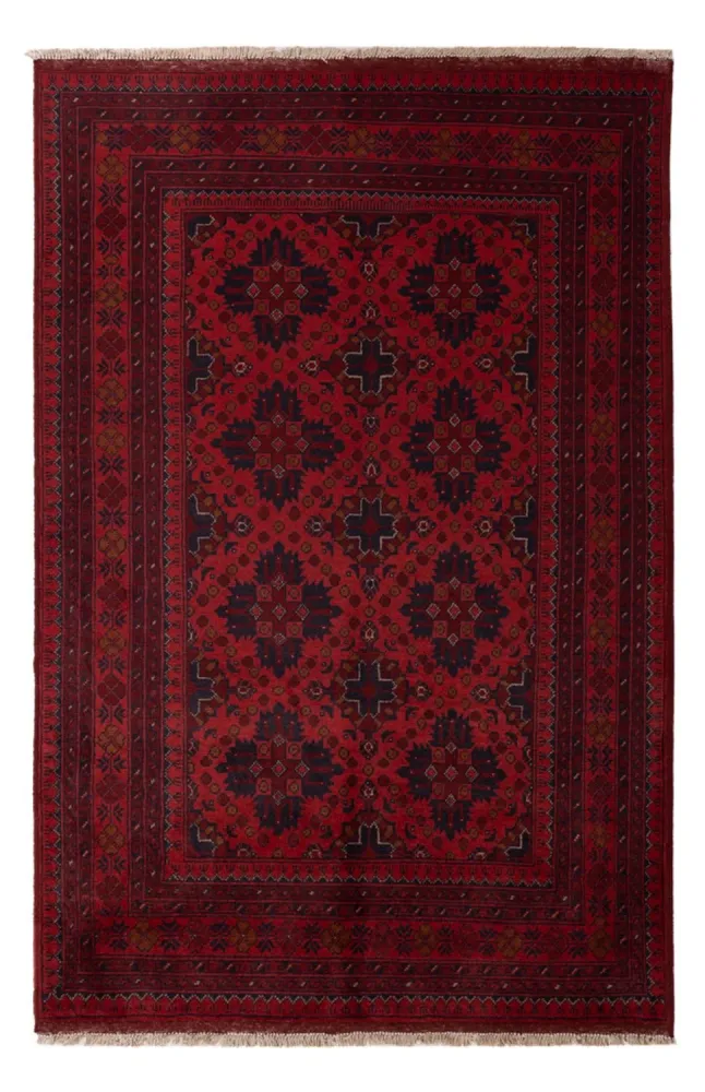 Afghanske tepper - Kunduz - 198 x 124 cm - mørk rød