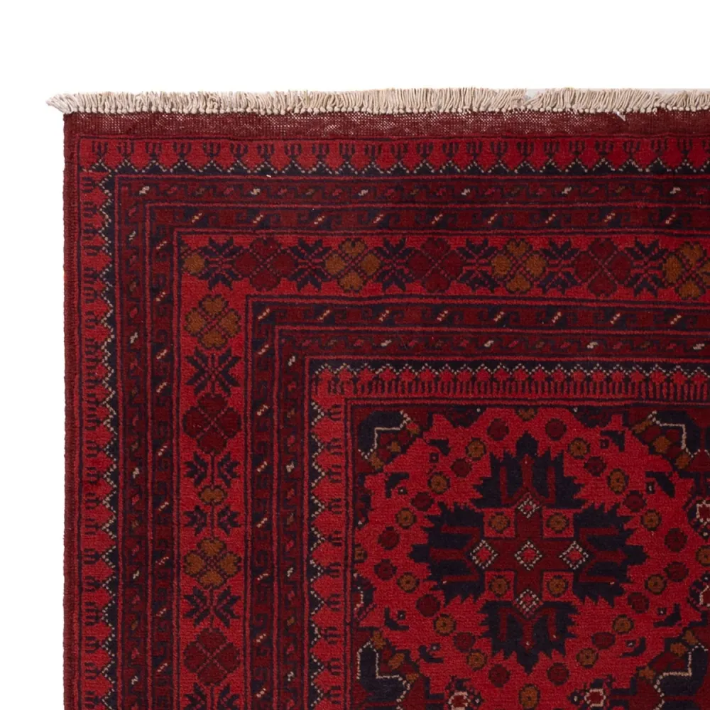Afghanske tepper - Kunduz - 198 x 124 cm - mørk rød