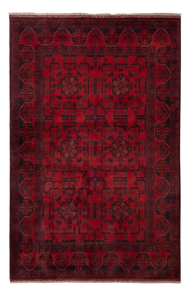 Afghanske tepper - Kunduz - 198 x 126 cm - rød