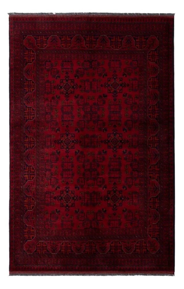 Afghanske tepper - Kunduz - 198 x 129 cm - mørk rød
