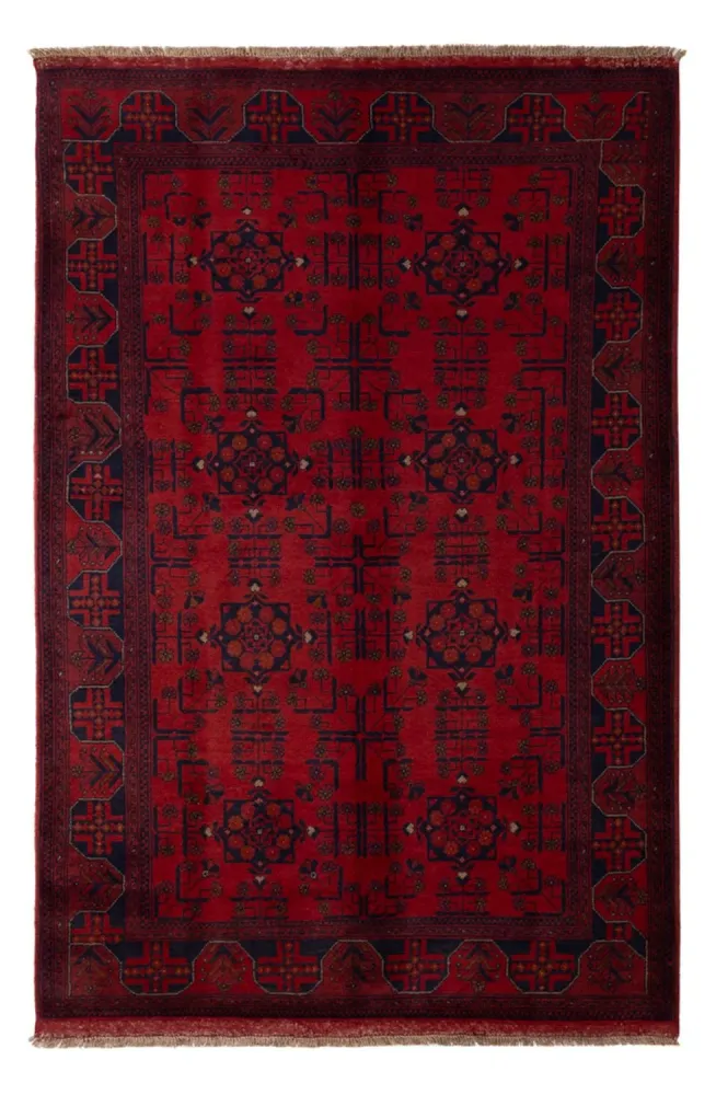 Afghanske tepper - Kunduz - 198 x 130 cm - mørk rød