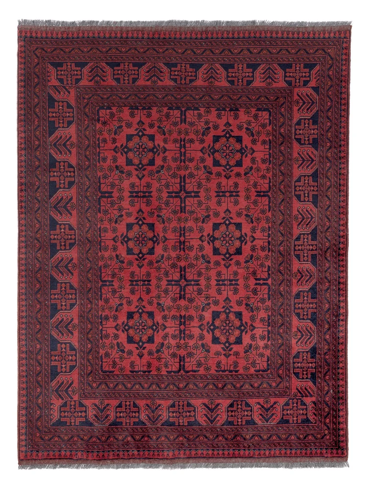 Afghanske tepper - Kunduz - 198 x 153 cm - rød