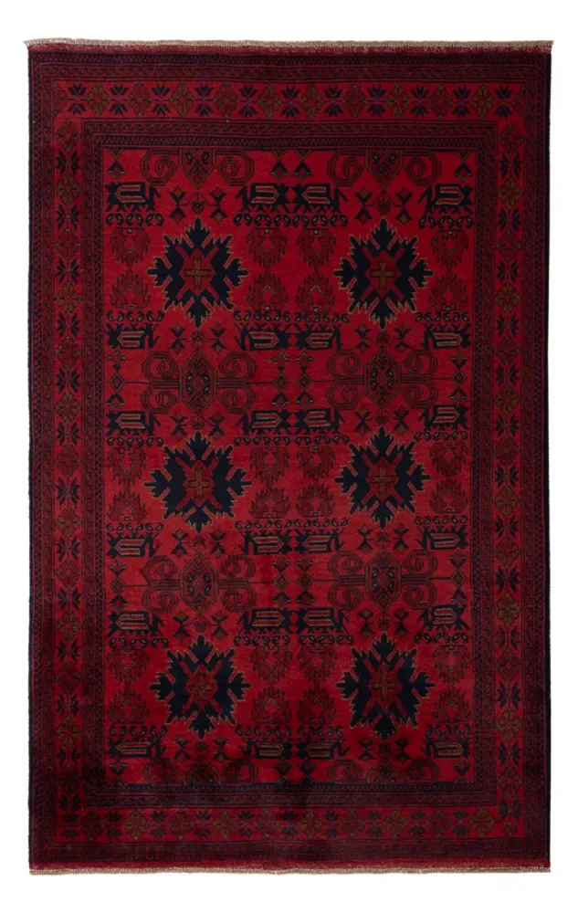 Afghanske tepper - Kunduz - 199 x 123 cm - mørk rød