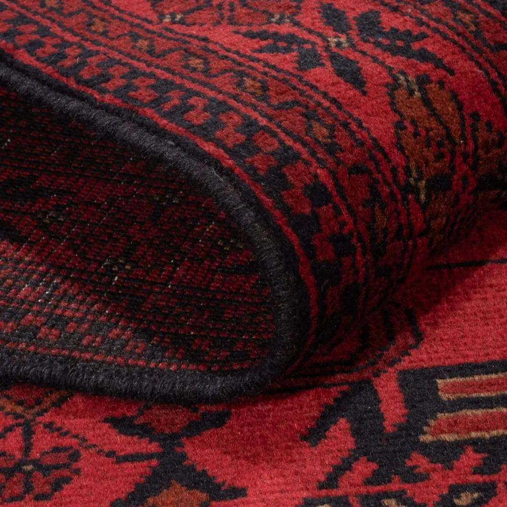 Afghanske tepper - Kunduz - 199 x 123 cm - mørk rød