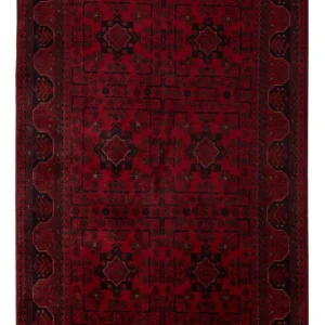 Afghanske tepper - Kunduz - 199 x 124 cm - mørk rød