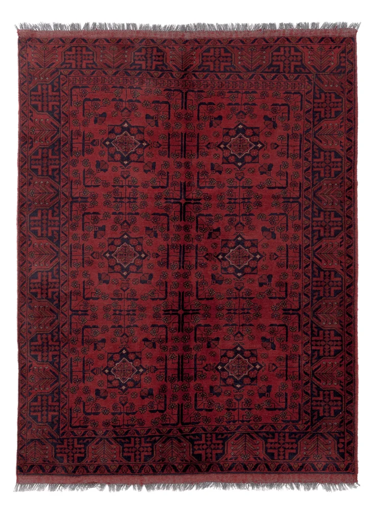 Afghanske tepper - Kunduz - 199 x 154 cm - rød
