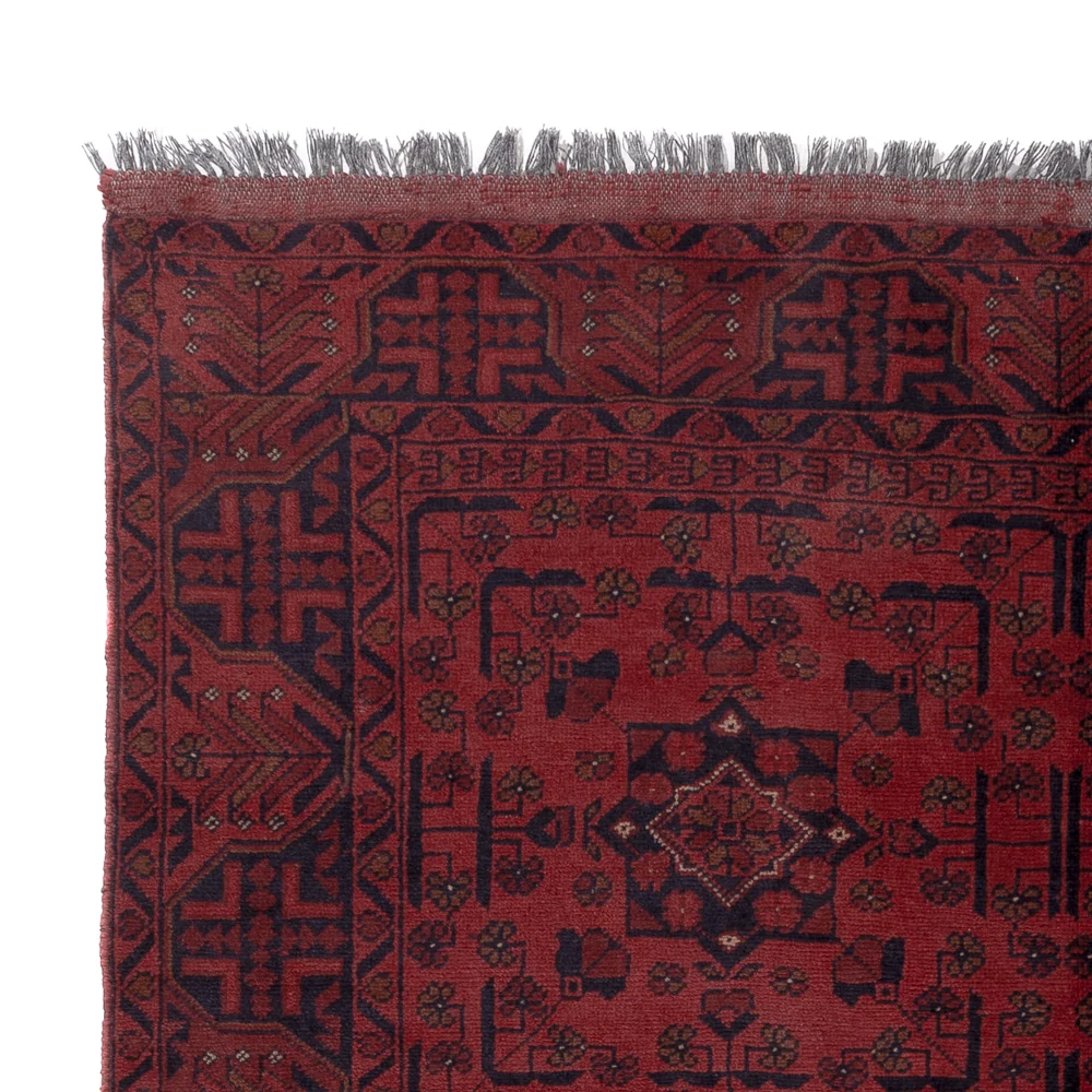 Afghanske tepper - Kunduz - 199 x 154 cm - rød