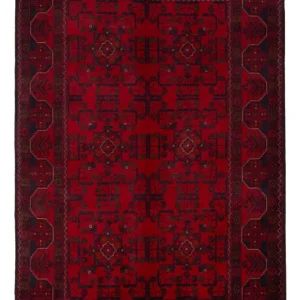 Afghanske tepper - Kunduz - 201 x 126 cm - mørk rød