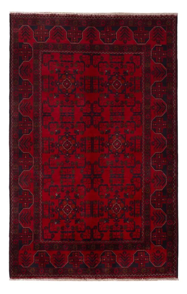 Afghanske tepper - Kunduz - 201 x 126 cm - mørk rød