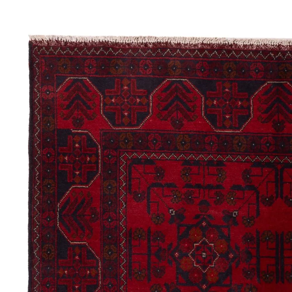 Afghanske tepper - Kunduz - 201 x 126 cm - mørk rød