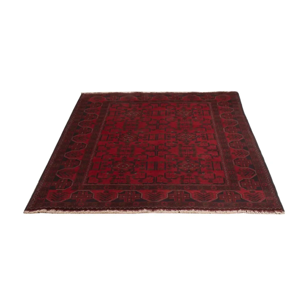 Afghanske tepper - Kunduz - 201 x 126 cm - mørk rød
