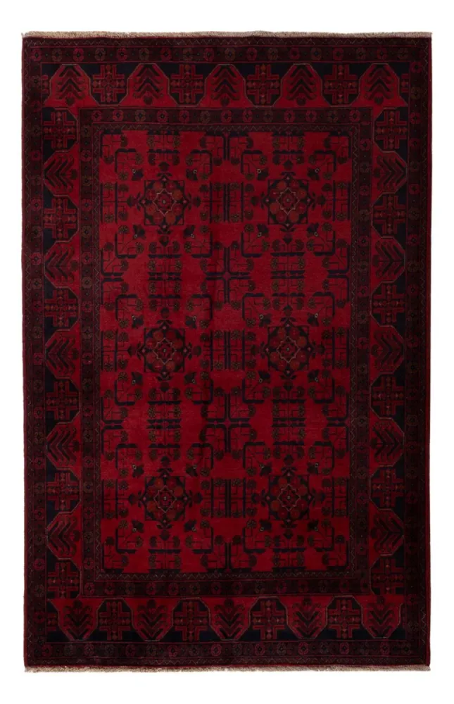 Afghanske tepper - Kunduz - 201 x 129 cm - mørk rød