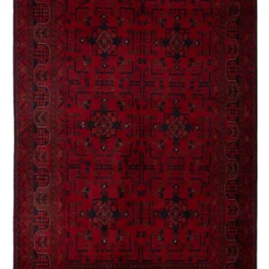 Afghanske tepper - Kunduz - 201 x 130 cm - mørk rød