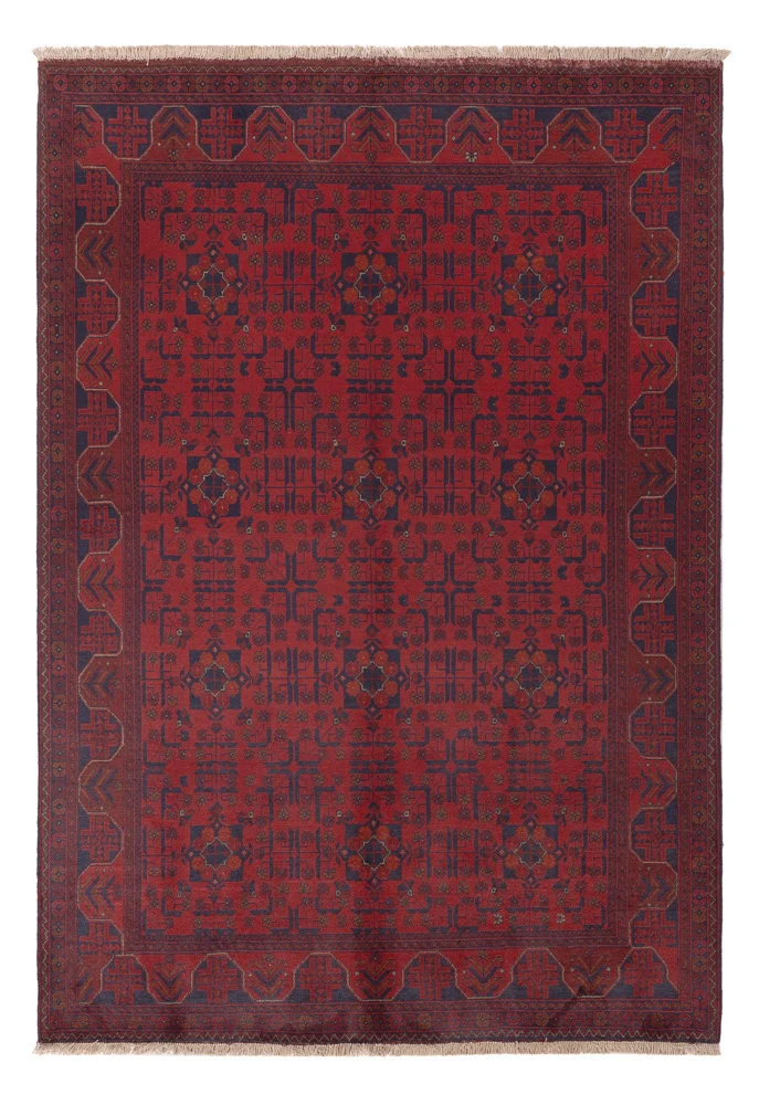 Afghanske tepper - Kunduz - 234 x 175 cm - rød