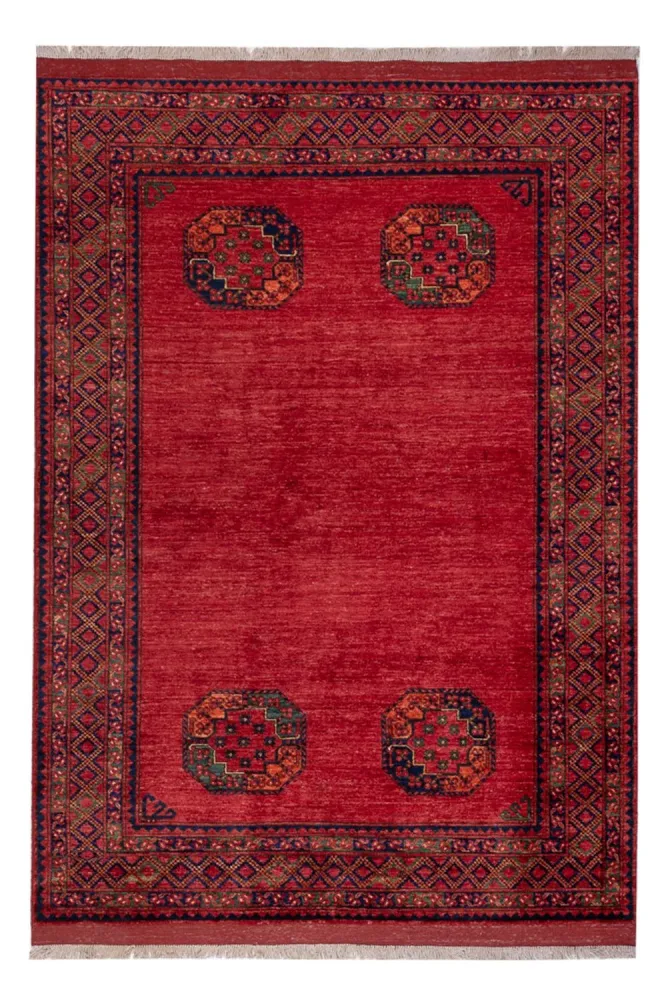 Afghanske tepper - Kunduz - 241 x 175 cm - rød