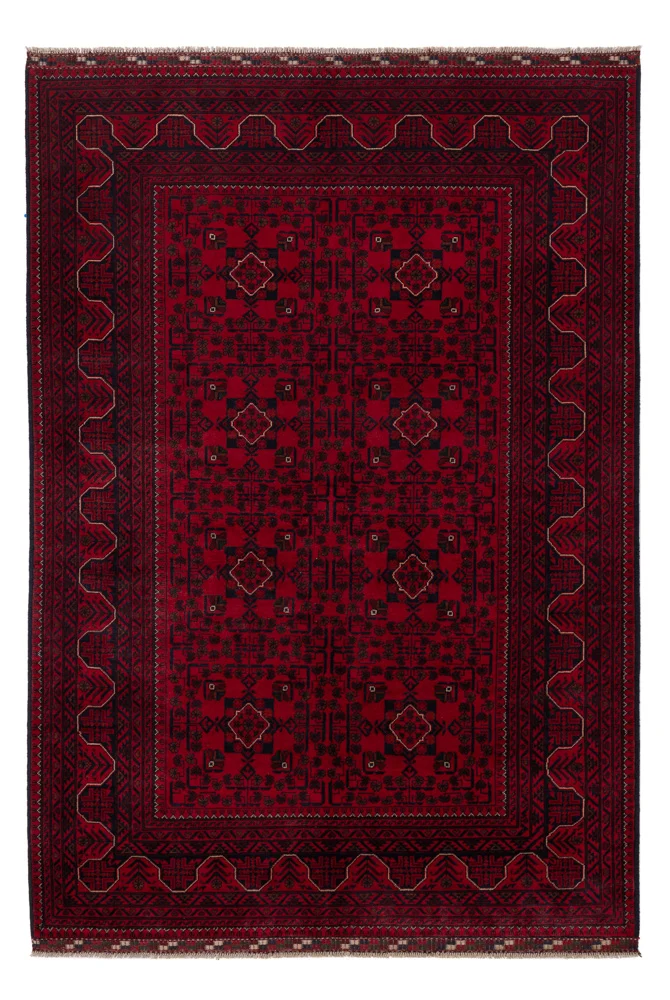 Afghanske tepper - Kunduz - 242 x 161 cm - mørk rød