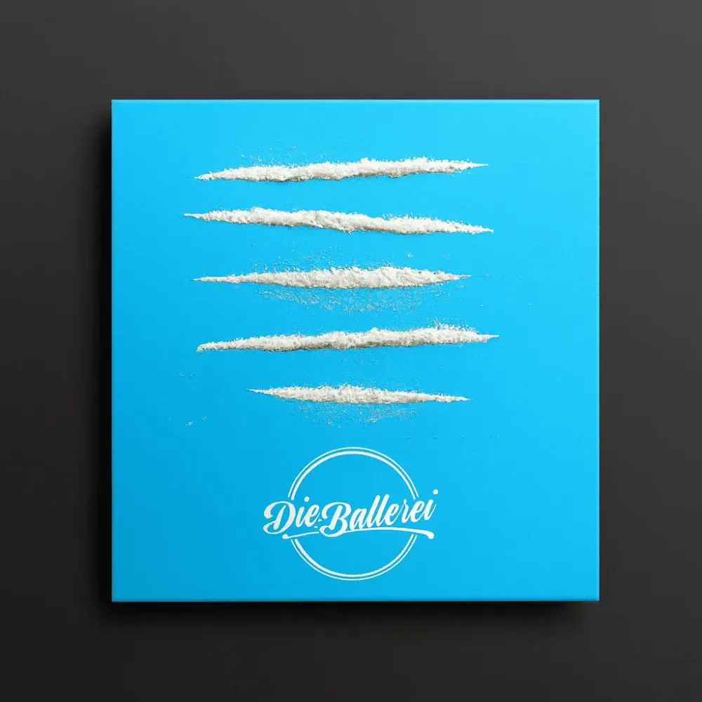 Akrylglassplate med «Lines»-motiv – Lyseblå (12 x 12 cm, 3 mm tykkelse)