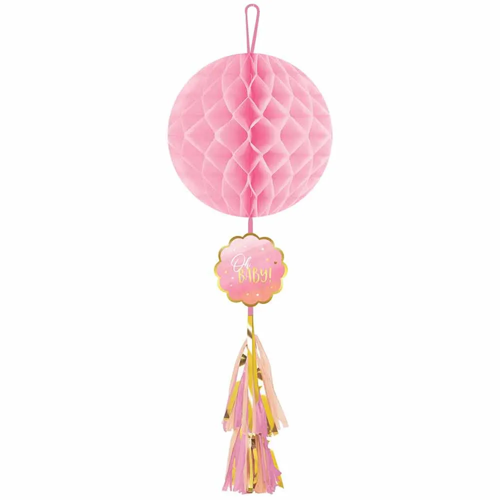 Oh Baby Girl Honeycomb Tassel Dekorasjon