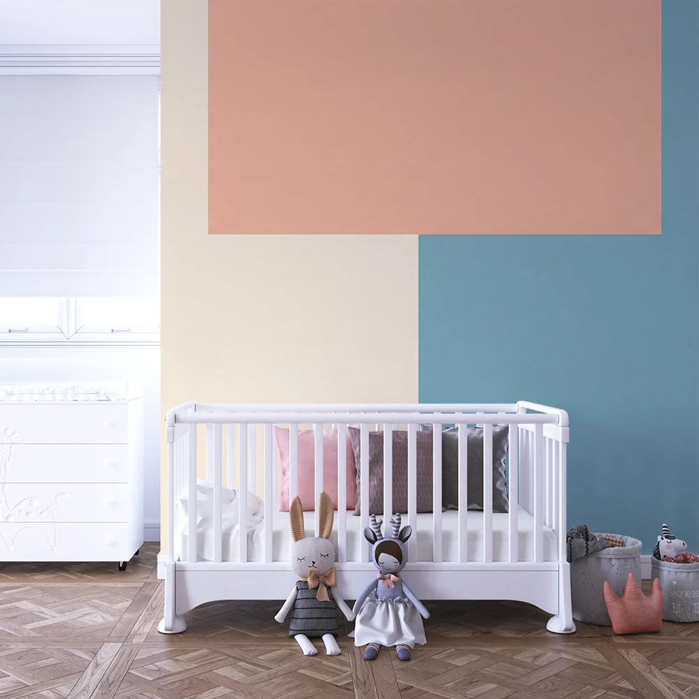 Babyroms tapet | Myke pastellfargede geometriske mønstre