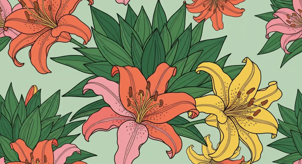 Babyromspapir | Fargerike blomster og frodig løvverk