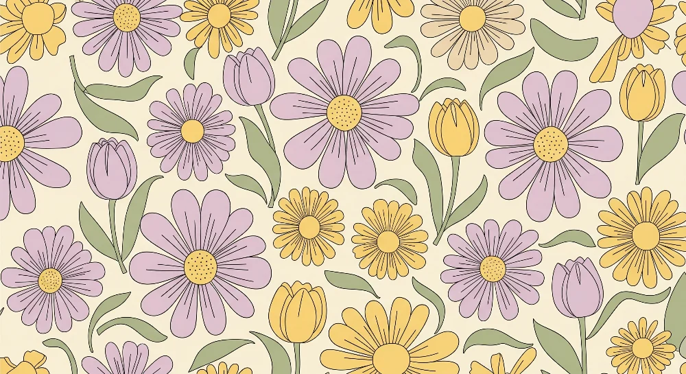 Babyromspapir | Fargerike blomster på myk bakgrunn en vårlig stemning