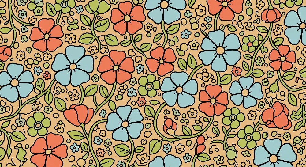 Babyromspapir | Fargerike blomstermotiver på myk bakgrunn