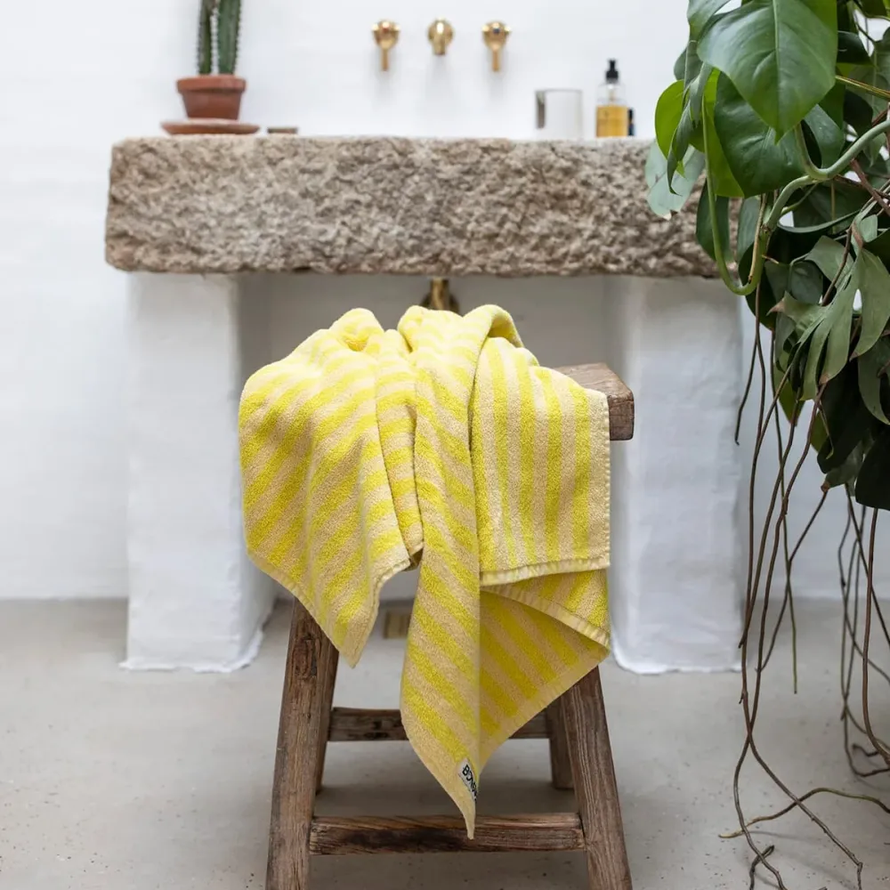 Badehåndkle Pristine & Neon Yellow 70x140