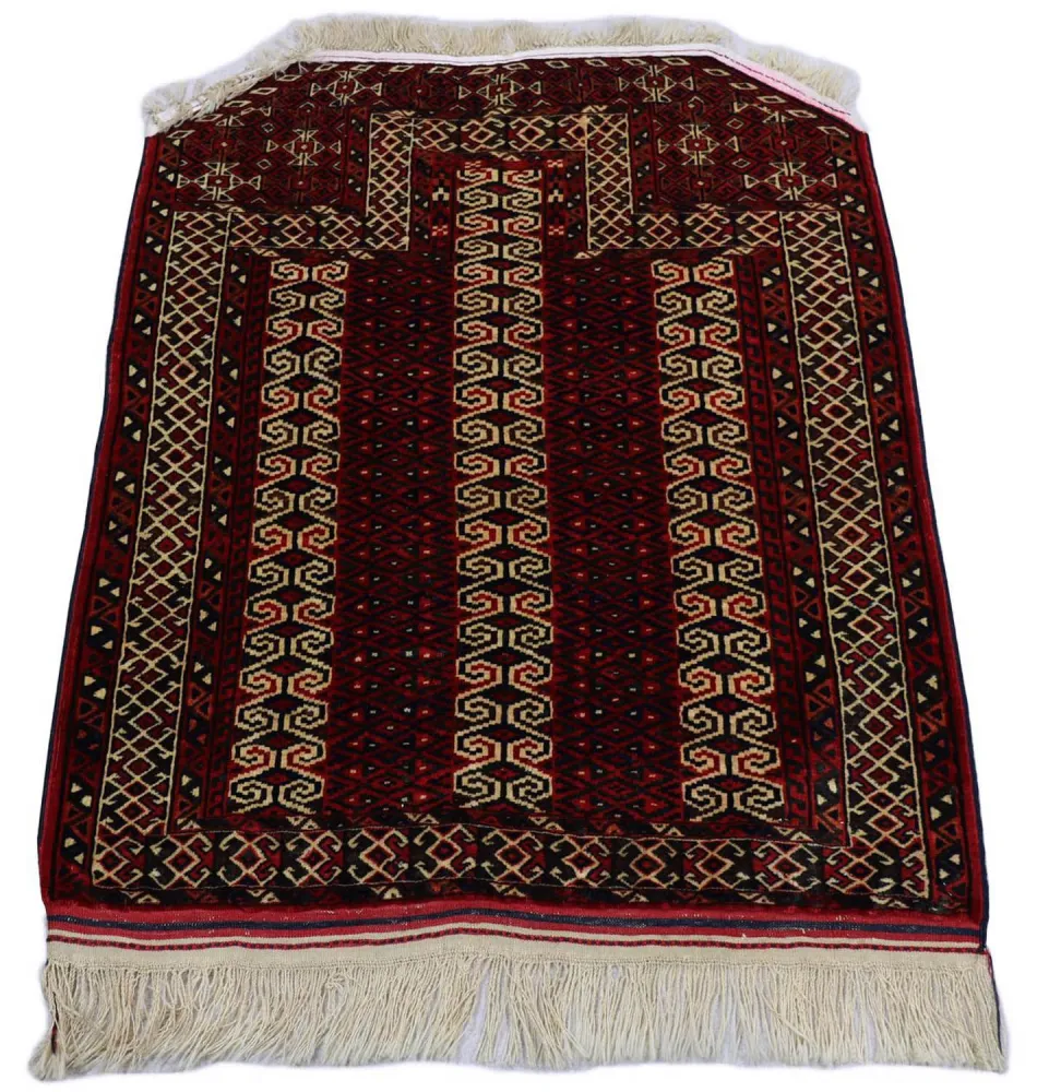 Balutsj-teppe - 116 x 95 cm - mørk rød